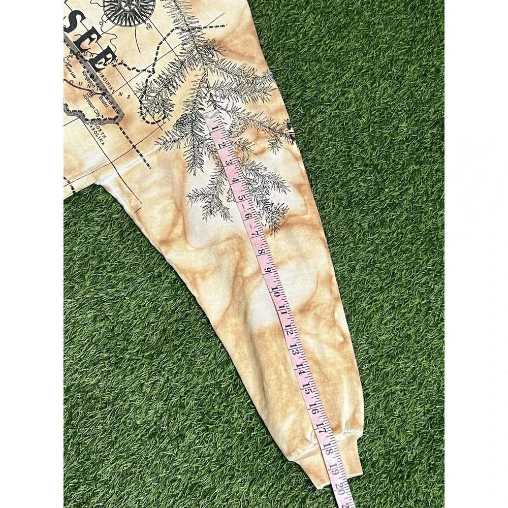 Vintage 90s Tennessee Crewneck Tie Dye All Over Print Map Elvis‎ 1992